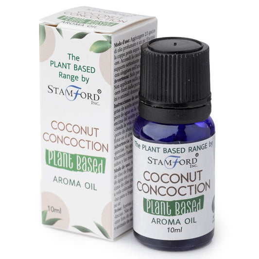 Stamford Coconut Concoction aroma oil bottle and packaging on a white background