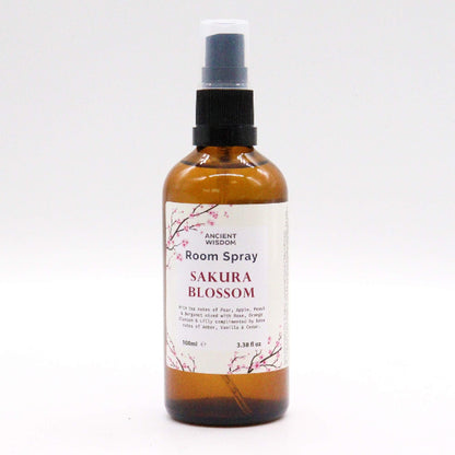 Room spray bottle labeled 'Sakura Blossom' on a white background
