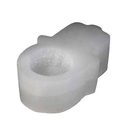 Selenite candle holder hamsa design