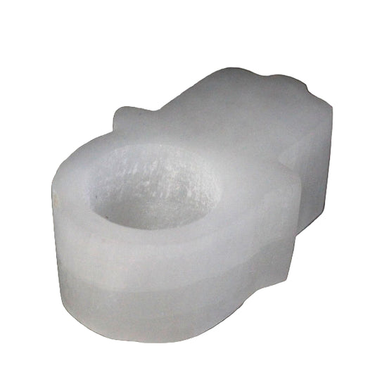 Selenite candle holder hamsa design