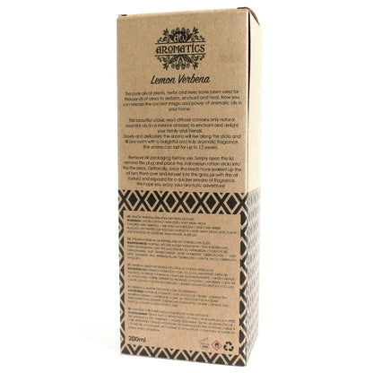 Aromatics Lemon Verbena essential oil packaging on a white background