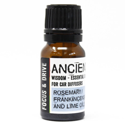 Bottle of essential oils with a black cap on a white background