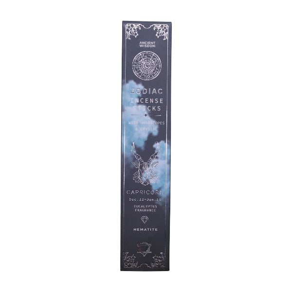 Eucalyptus Zodiac Gemstone Crystal Incense Capricorn ethically sourced and hand crafted in India boxed