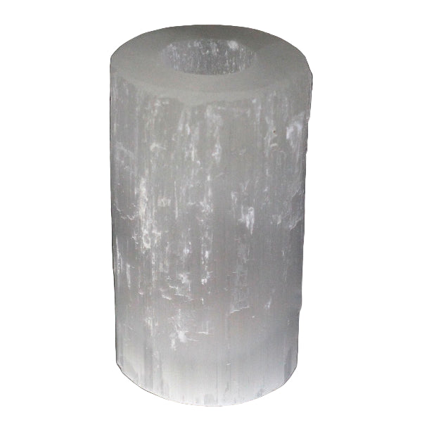 Cylindrical crystal on a black background