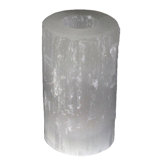 Cylindrical crystal on a black background
