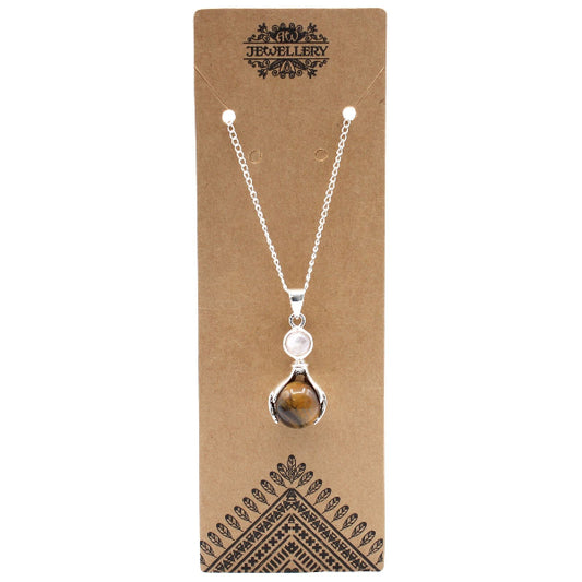 Necklace with pendant on a J&J Jewellery branded card