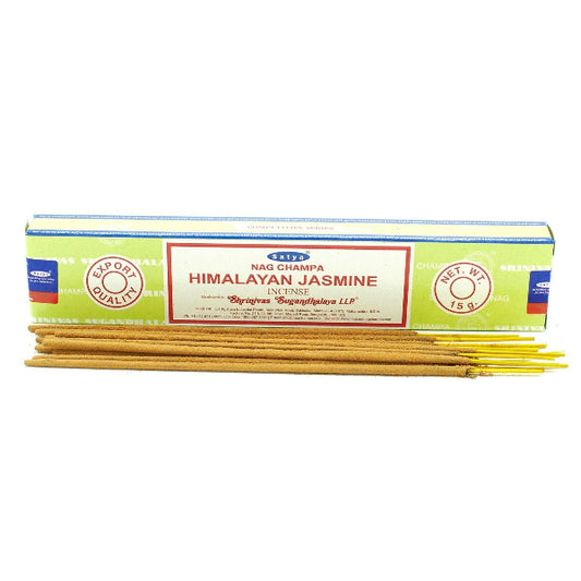 Box of Himalayan Jasmine incense sticks with a white background