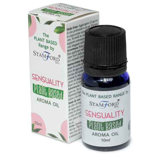 Stamford Sensuality Plant-Based Aroma Oil bottle and packaging on a white background