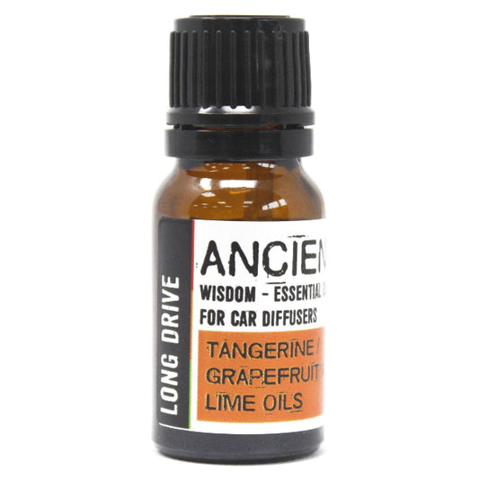 Bottle of essential oils with a label on a white background