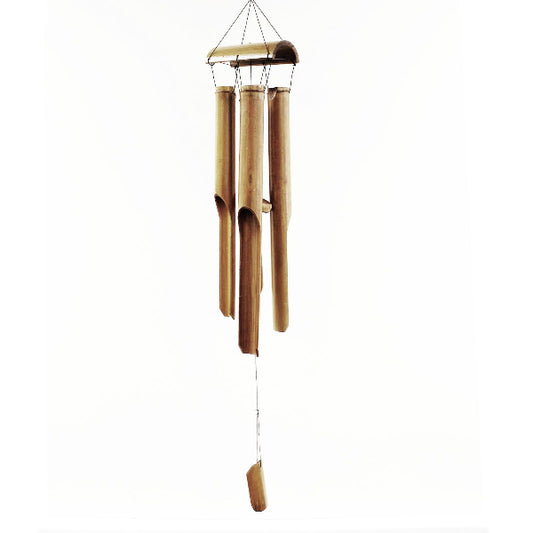 Bamboo wind chime on a white background
