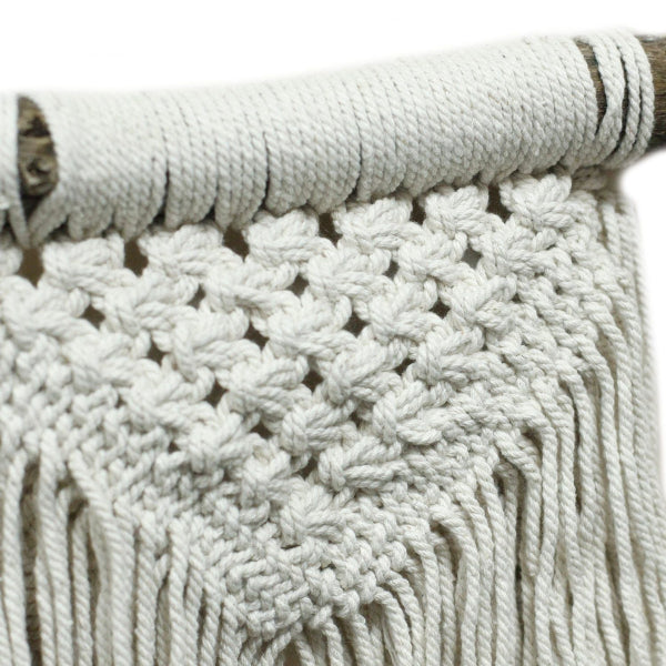 Close-up of a textured woven basket with natural fibers.