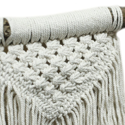 Close-up of a textured woven basket with natural fibers.
