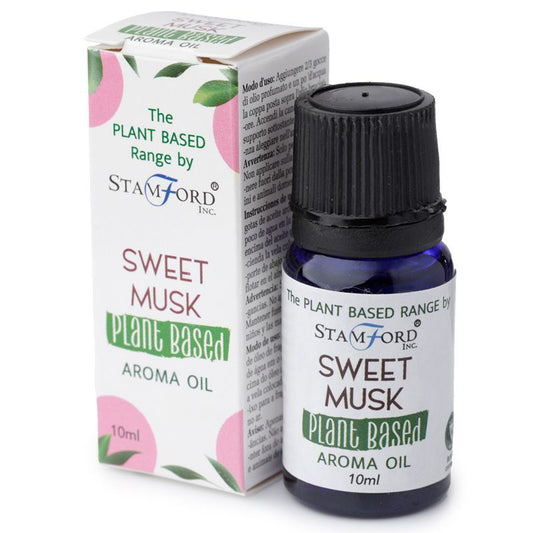 Stamford Sweet Musk plant-based aroma oil bottle and packaging on a white background